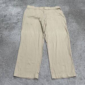 George Straight Leg Khaki Pants Womens 18WP Beige Cotton Stretch Casual 38x28
